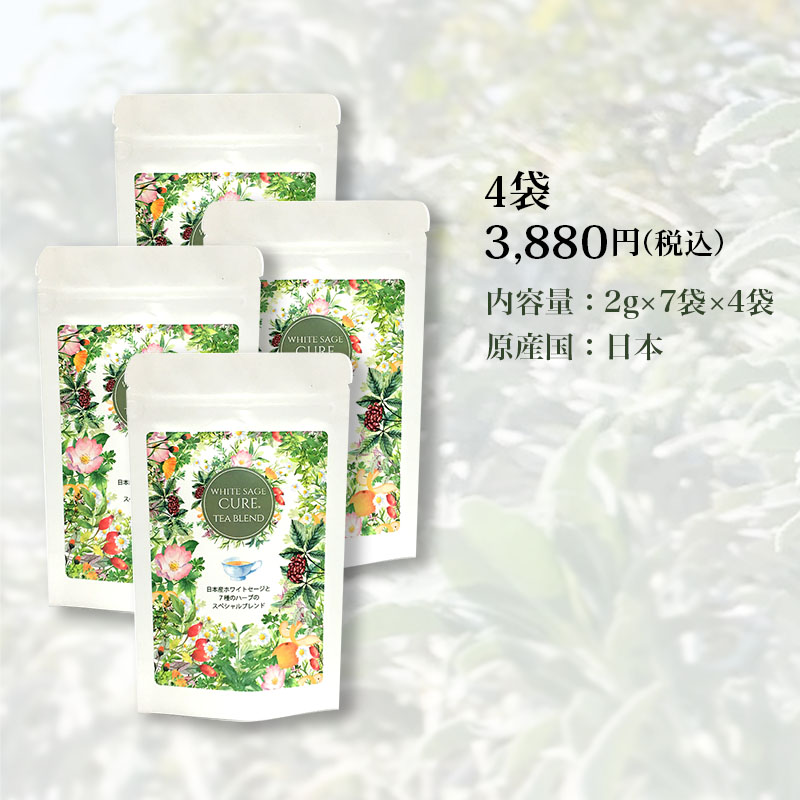 日本産ホワイトセージキュア（Japanese White Sage cure）（セイジ・seiji・ヤクヨウサルビア・ハーブ・Salvia）のホワイトセージ キュアティーブレンド